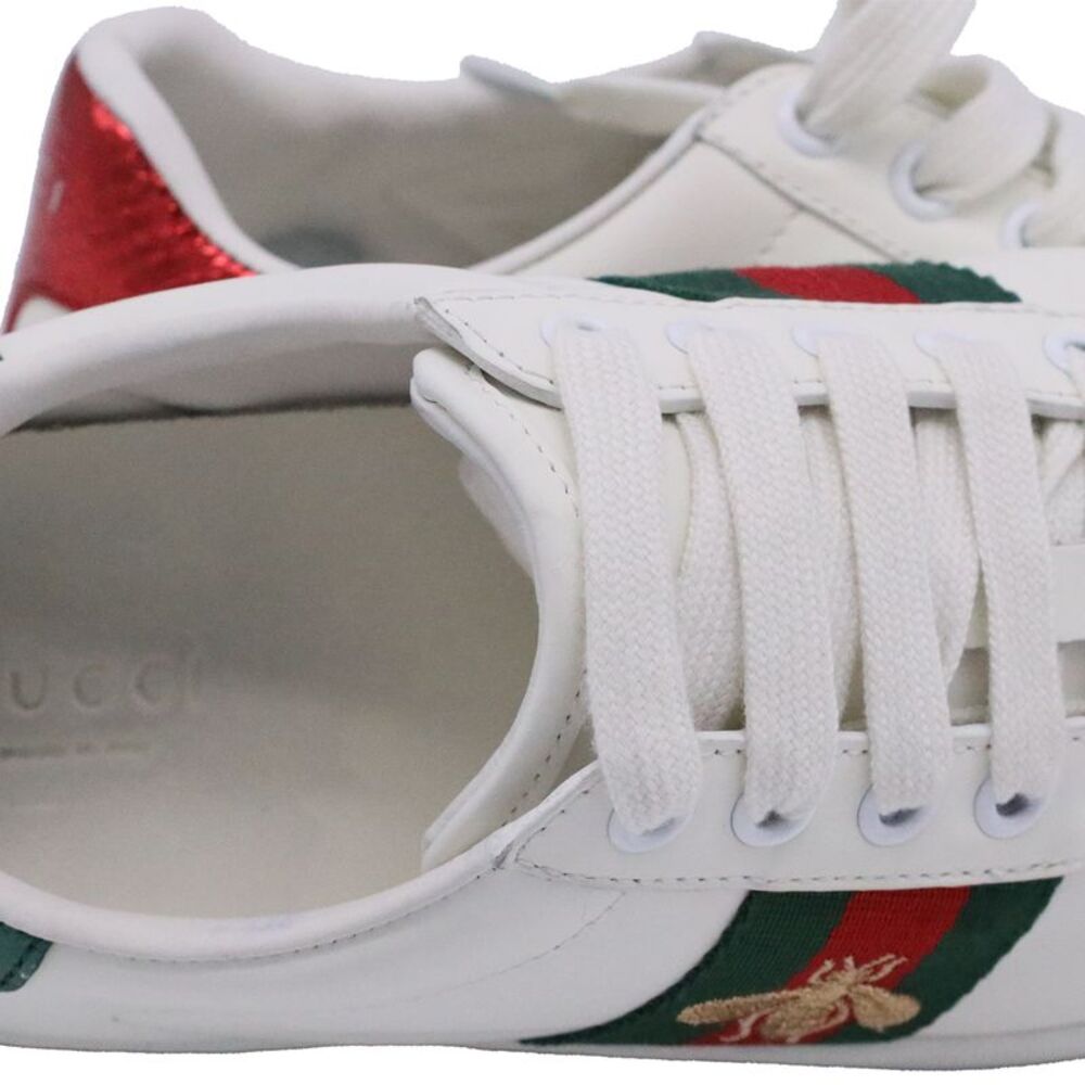 Gucci Ace Sneakers with Bee in White Leather - Picture 2 of 10